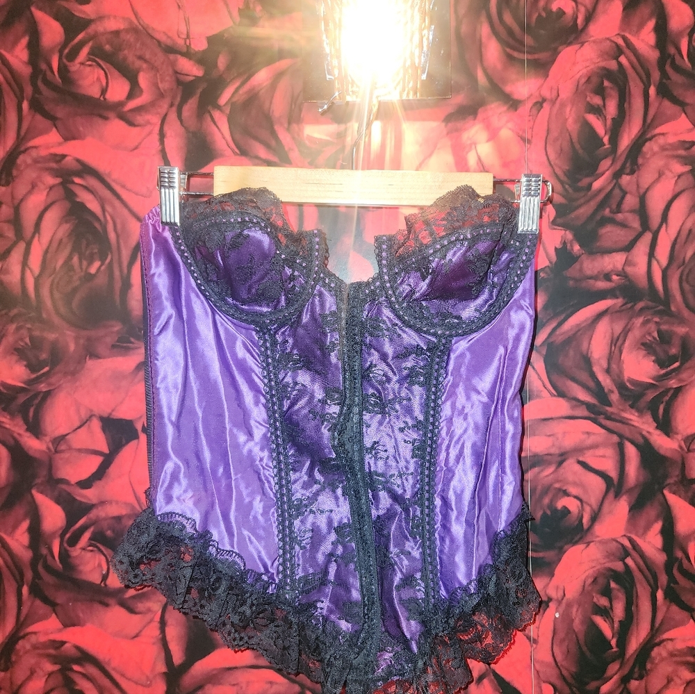 Vintage D.B.F. Rare Bodice Core Purple Romantic Corset Bustier